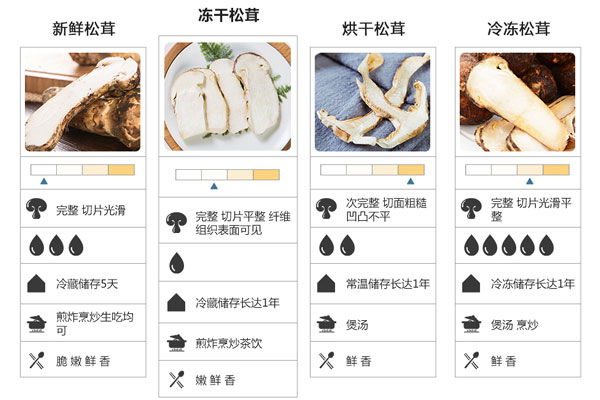 新鮮松茸、fd凍干松茸、冰凍松茸、干品松茸哪一種好