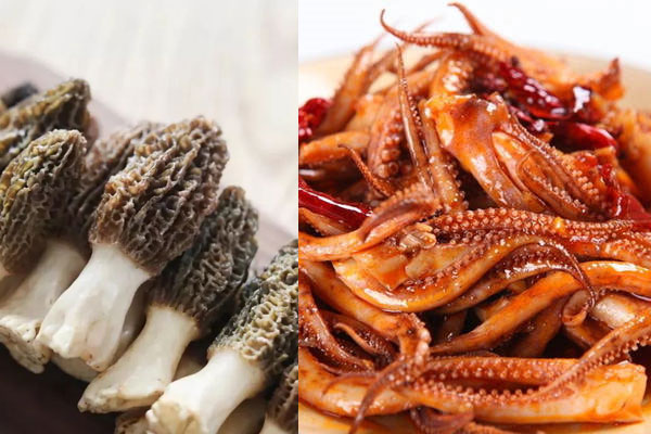 羊肚菌可以和魷魚一起煲湯嗎，百合和羊肚菌可以一起燉粥嗎