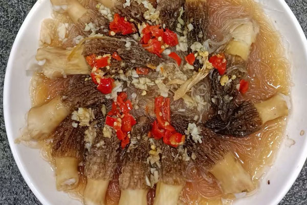 蒜蓉粉絲蒸羊肚菌的做法，開水蒸還是冷水